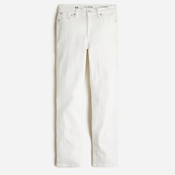 J. Crew 9" Vintage Slim-straight Jean in White Wash Size 25T - Picture 2 of 8